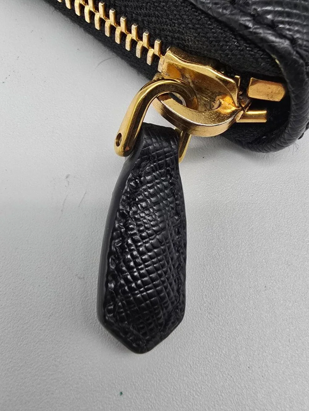 Authentic Prada Black Saffiano Leather Zip-Around Wallet